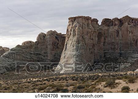 Stock Photo - Rock formations on a landscape, Amangiri, Canyon Point, Hoodoo Trail, Utah, USA. Fotosearch