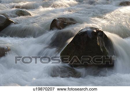 Stock Photo - Rocks in the river, Whistler, British Columbia, Canada. Fotosearch