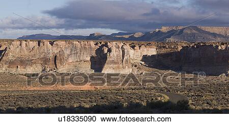Stock Image - Sandstone cliffs, Amangiri, Canyon Point, Hoodoo Trail, Utah, USA. Fotosearch