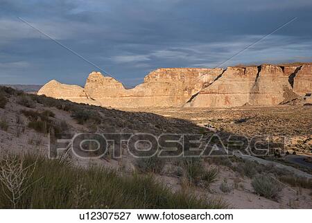 Stock Photo - Sandstone cliffs, Amangiri, Canyon Point, Hoodoo Trail, Utah, USA. Fotosearch