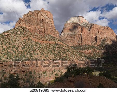 Sandstone cliffs, Zion National Park, Utah, USA View Large Photo Image Stock Photography - Sandstone cliffs, Zion National Park, Utah, USA. Fotosearch