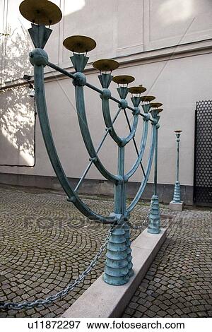 Stock Photo - Sculpture outside the Great Synagogue of Stockholm, Stockholm, Sweden. Fotosearch