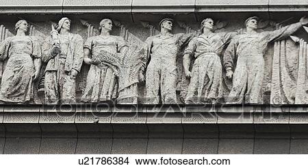 Picture - Sculptures detail in the House Of Soviets, St. Petersburg, Russia. Fotosearch