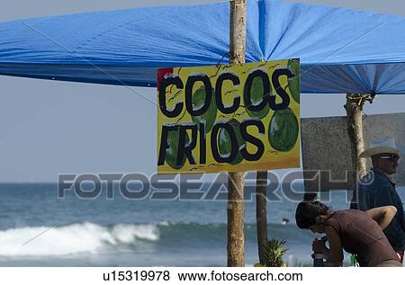 Stock Photo - Signboard on a pole, Sayulita, Nayarit, Mexico. Fotosearch