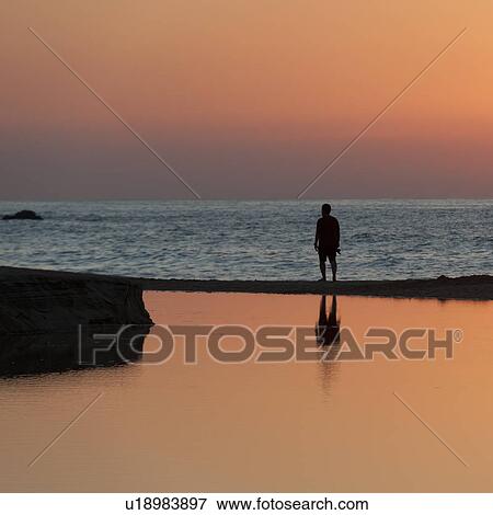 Silhouette of a person on the beach, Sayulita, Nayarit, Mexico View Large Photo Image Stock Photo - Silhouette of a person on the beach, Sayulita, Nayarit, Mexico. Fotosearch