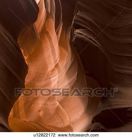 Stock Image - Slot canyon, Tse Bighanilini, Upper Antelope Canyon, Antelope Canyon, Page, Arizona, USA. Fotosearch