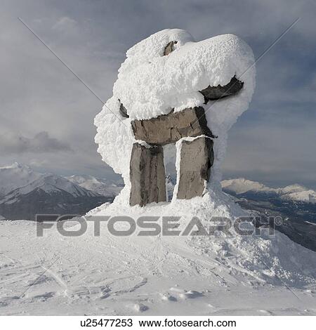 Snow covered inuksuk, Whistler, British Columbia, Canada View Large Photo Image Stock Image - Snow covered inuksuk, Whistler, British Columbia, Canada. Fotosearch