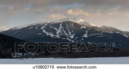 Stock Image - Snow covered mountains, Whistler, British Columbia, Canada. Fotosearch
