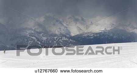 Stock Image - Snow covered mountains, Whistler, British Columbia, Canada. Fotosearch