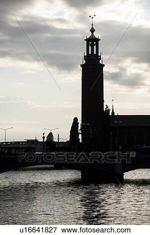Stockholm city hall at the waterfront, Stockholm, Sweden View Large Photo Image Stock Photo - Stockholm city hall at the waterfront, Stockholm, Sweden. Fotosearch