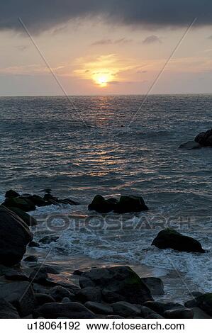 Stock Image - Sunset over the sea, Sayulita, Nayarit, Mexico. Fotosearch