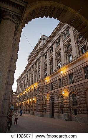 Swedish parliament at dusk, Riksgatan, Stockholm, Sweden View Large Photo Image Stock Image - Swedish parliament at dusk, Riksgatan, Stockholm, Sweden. Fotosearch
