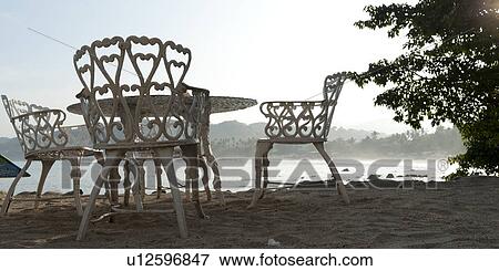 Tables and chairs on the beach, Sayulita, Nayarit, Mexico View Large Photo Image Stock Photo - Tables and chairs on the beach, Sayulita, Nayarit, Mexico. Fotosearch