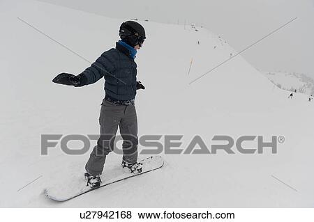 Tourist snowboarding, Whistler, British Columbia, Canada View Large Photo Image Stock Photo - Tourist snowboarding, Whistler, British Columbia, Canada. Fotosearch