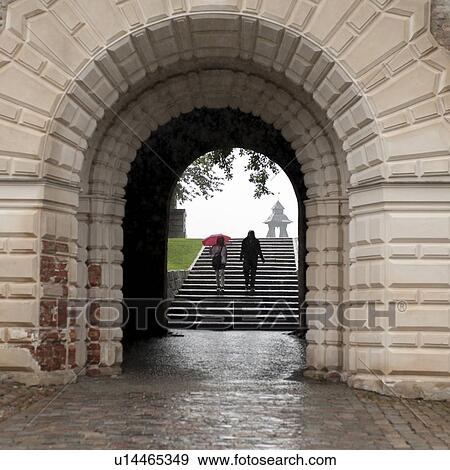 Stock Photo - Tourists at the Uppsala Castle, Uppsala, Sweden. Fotosearch