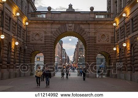 Tourists on a street, Riksgatan, Riksdagshuset, Stockholm, Sweden View Large Photo Image Stock Image - Tourists on a street, Riksgatan, Riksdagshuset, Stockholm, Sweden. Fotosearch