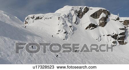 Tourists skiing, Whistler, British Columbia, Canada View Large Photo Image Stock Image - Tourists skiing, Whistler, British Columbia, Canada. Fotosearch