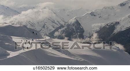 Tourists skiing, Whistler, British Columbia, Canada View Large Photo Image Stock Photo - Tourists skiing, Whistler, British Columbia, Canada. Fotosearch