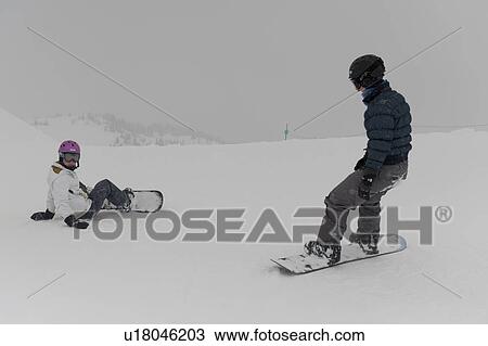 Tourists snowboarding, Whistler, British Columbia, Canada View Large Photo Image Stock Image - Tourists snowboarding, Whistler, British Columbia, Canada. Fotosearch