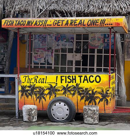 Stock Image - Traditional Mexican food stall, Sayulita, Nayarit, Mexico. Fotosearch