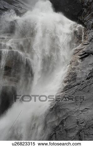 Stock Photography - Waterfall in a forest, Shannon Falls, Shannon Falls Provincial Park, British Columbia, Canada. Fotosearch