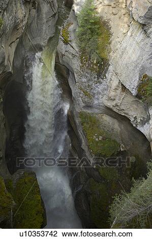 Waterfall, Maligne Canyon, Jasper National Park, Alberta, Canada View Large Photo Image Stock Image - Waterfall, Maligne Canyon, Jasper National Park, Alberta, Canada. Fotosearch