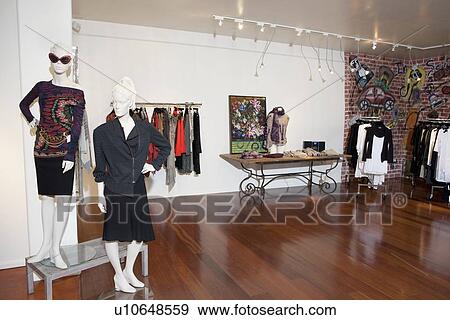 Stock Photo - Interior of a fashion boutique. Fotosearch