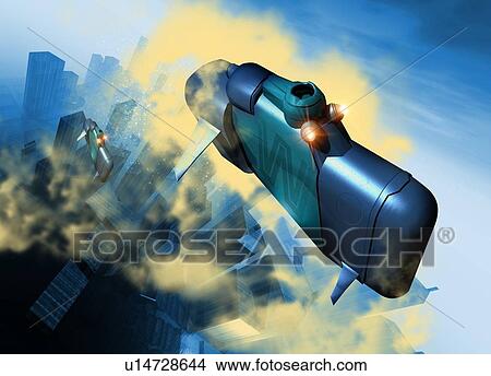 Picture - Alien civilisation, computer artwork.. Fotosearch