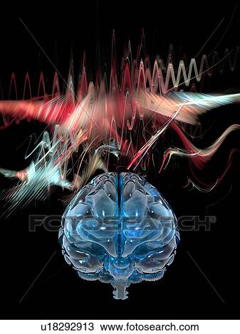 Stock Image - Brain wave, conceptual computer artwork.. Fotosearch