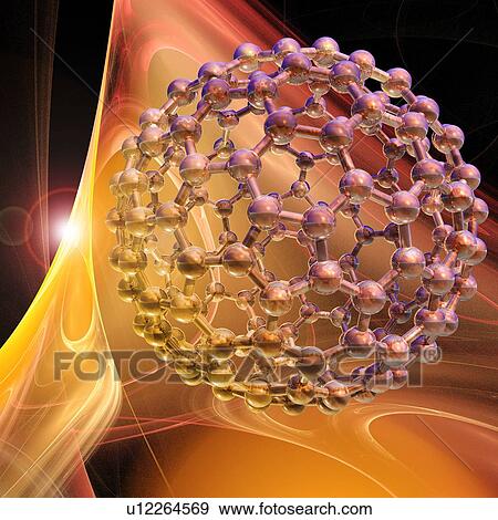 Stock Photo - Buckyball molecule, computer artwork.. Fotosearch