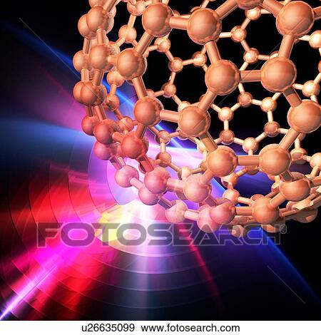 Stock Photo - Buckyball molecule, computer artwork.. Fotosearch