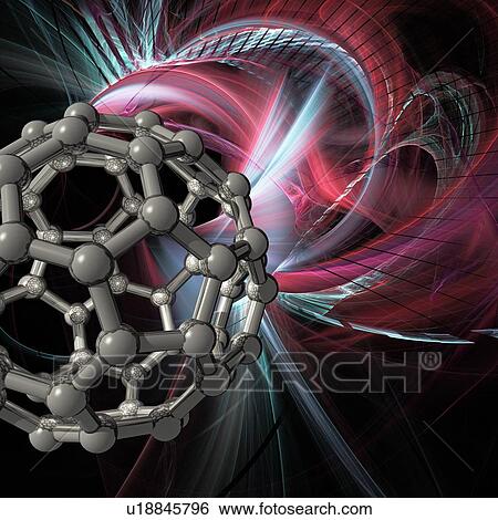 Stock Photograph - Buckyball molecule, computer artwork.. Fotosearch