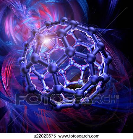 Stock Photography - Buckyball molecule, computer artwork.. Fotosearch