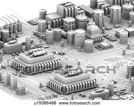 Circuit board. Computer artwork depicting city scape made of electronic circuits. View Large Photo Image Stock Photo - Circuit board. Computer artwork depicting city scape made of electronic circuits.. Fotosearch