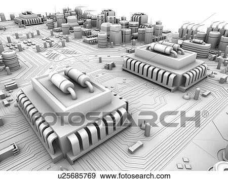 Circuit board. Computer artwork depicting city scape made of electronic circuits. View Large Photo Image Stock Photo - Circuit board. Computer artwork depicting city scape made of electronic circuits.. Fotosearch