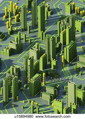 Computer artwork of a conceptual circuit cityscape made of electronic components. View Large Photo Image Stock Image - Computer artwork of a conceptual circuit cityscape made of electronic components.. Fotosearch