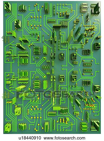 Computer artwork of a conceptual circuit cityscape made of electronic components. View Large Photo Image Stock Image - Computer artwork of a conceptual circuit cityscape made of electronic components.. Fotosearch