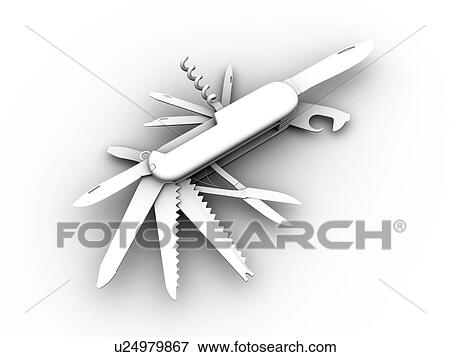Computer artwork of a Swiss army knife/penknife. Various tools folded out of a penknife. View Large Photo Image Stock Photo - Computer artwork of a Swiss army knife/penknife. Various tools folded out of a penknife.. Fotosearch