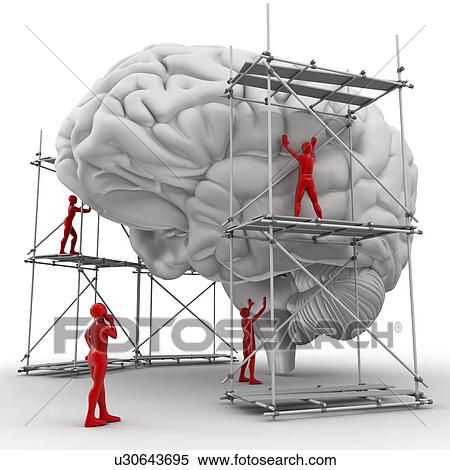 Stock Photography - Conceptual computer artwork depicting brain building, brain repair or mental health.. Fotosearch