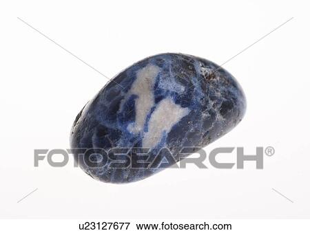 Stock Photo - Cutout of a sodalite gemstone on white background. Fotosearch