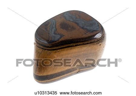 Stock Photography - Cutout of a Tiger's Eye gemstone on white background. Fotosearch