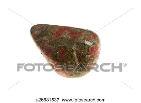 Cutout of an unakite gemstone on white background View Large Photo Image Stock Photo - Cutout of an unakite gemstone on white background. Fotosearch