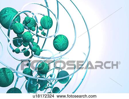 Picture - Digital communication, conceptual computer artwork.. Fotosearch