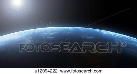 Stock Image - Earth from space, computer artwork.. Fotosearch