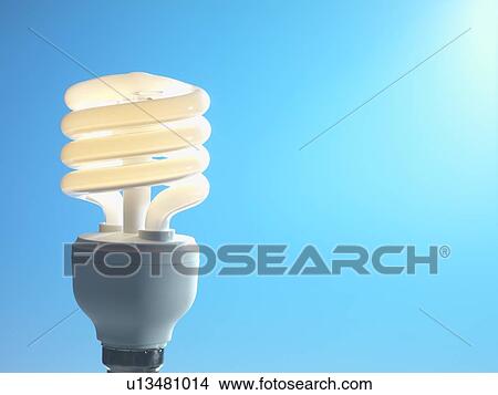 Energy-saving light bulb. View Large Photo Image Picture - Energy-saving light bulb.. Fotosearch