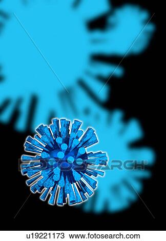 Stock Image - Flu virus particles, computer artwork.. Fotosearch