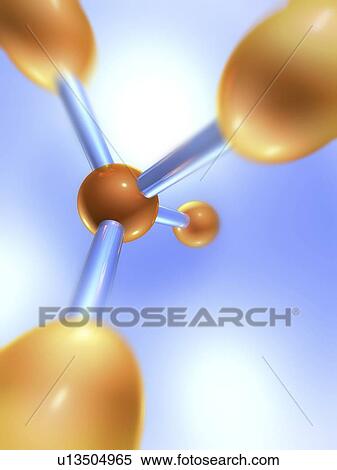 Stock Photography - Generic molecule in wide-angle view. In molecular models such as this, atoms are shown as spheres and the bonds between them as rods.. Fotosearch