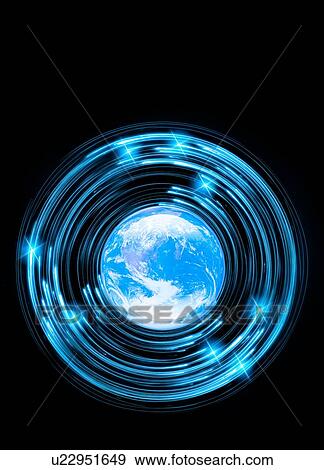 Stock Photo - Global communications, conceptual computer artwork.. Fotosearch