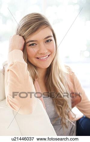 Happy teenage girl. View Large Photo Image Stock Photo - Happy teenage girl.. Fotosearch