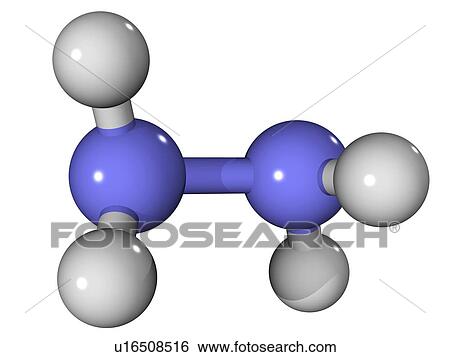 Hydrazine rocket fuel, molecular model. Atoms are represented as spheres and are colour-coded: nitrogen (blue) and hydrogen (white). View Large Photo Image Stock Photograph - Hydrazine rocket fuel, molecular model. Atoms are represented as spheres and are colour-coded: nitrogen (blue) and hydrogen (white).. Fotosearch